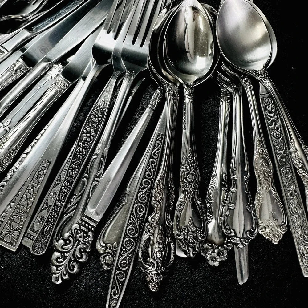 40 Vtg Stainless Flatware Mismatched Japan‎ EKCO National Interpur Oneida Mixed